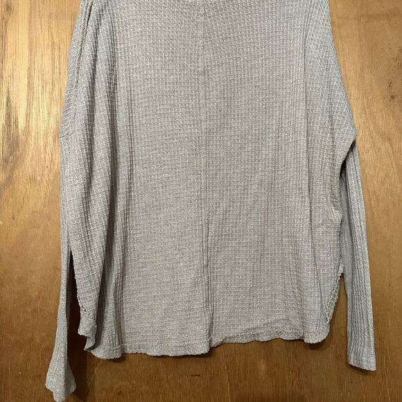 For the Republic Waffle Long Sleeve Pullover Henley Top Tan Size Medium - Picture 5 of 8